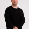 Seide Kaschmir Rundhals Pullover schwarz