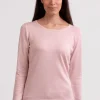 Seide Kaschmir Rundhals Pullover blush rosa