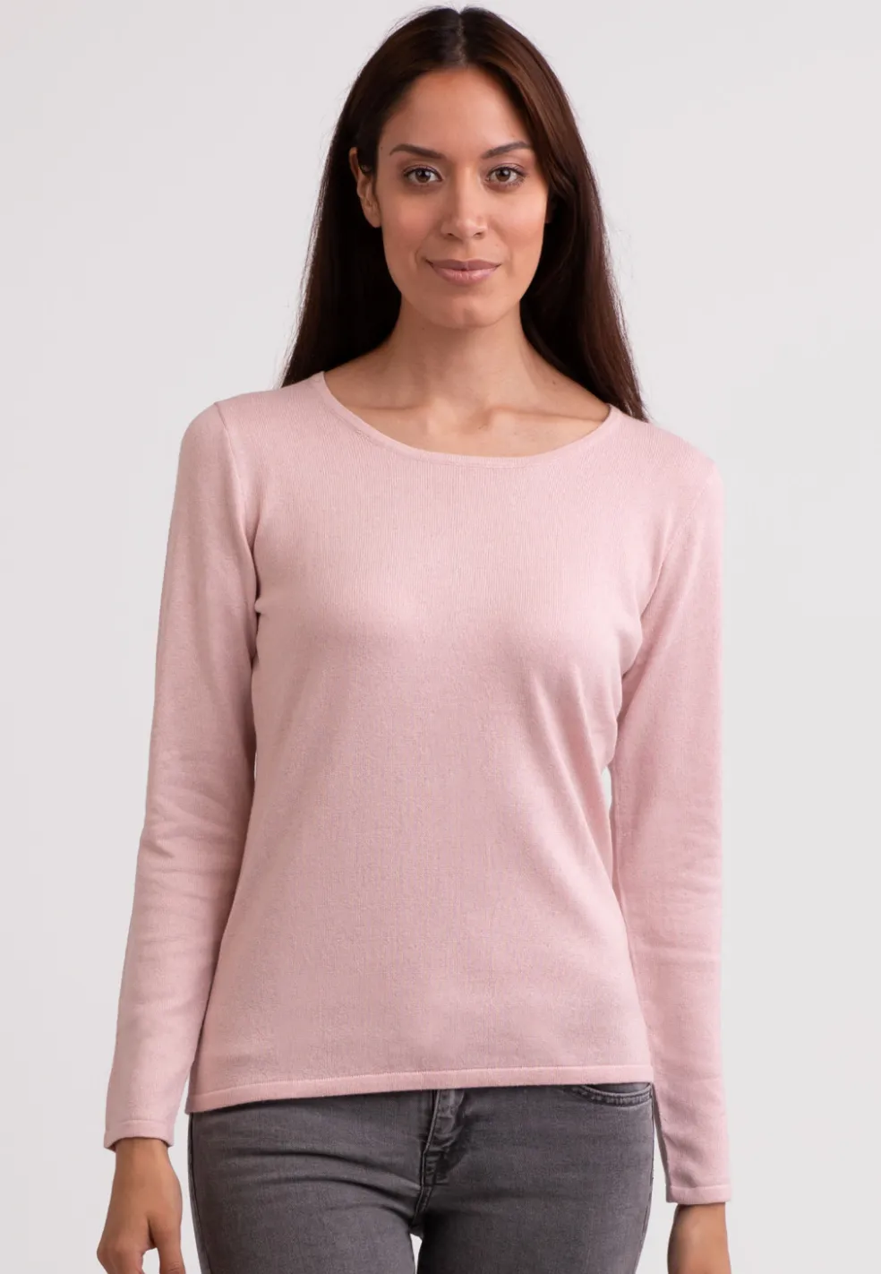 Seide Kaschmir Rundhals Pullover blush rosa
