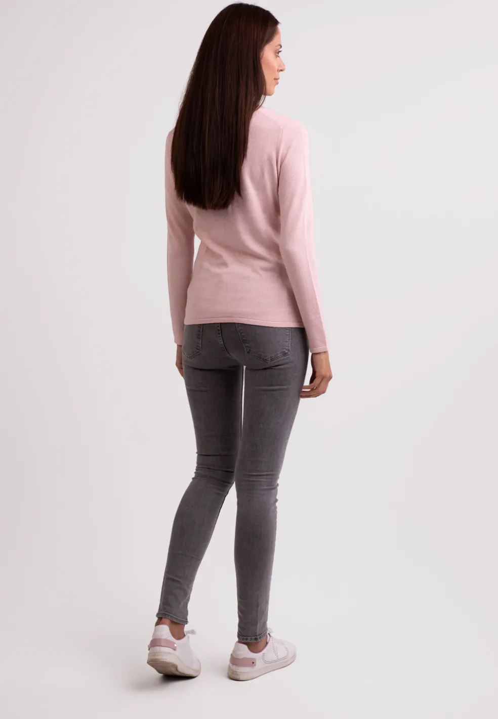 Seide Kaschmir Rundhals Pullover blush rosa