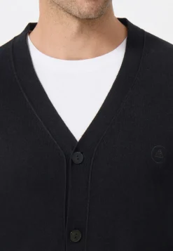 Seide Kaschmir Strickjacke Cardigan schwarz