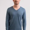 Seide Kaschmir V-Ausschnitt Pullover seehaus grün