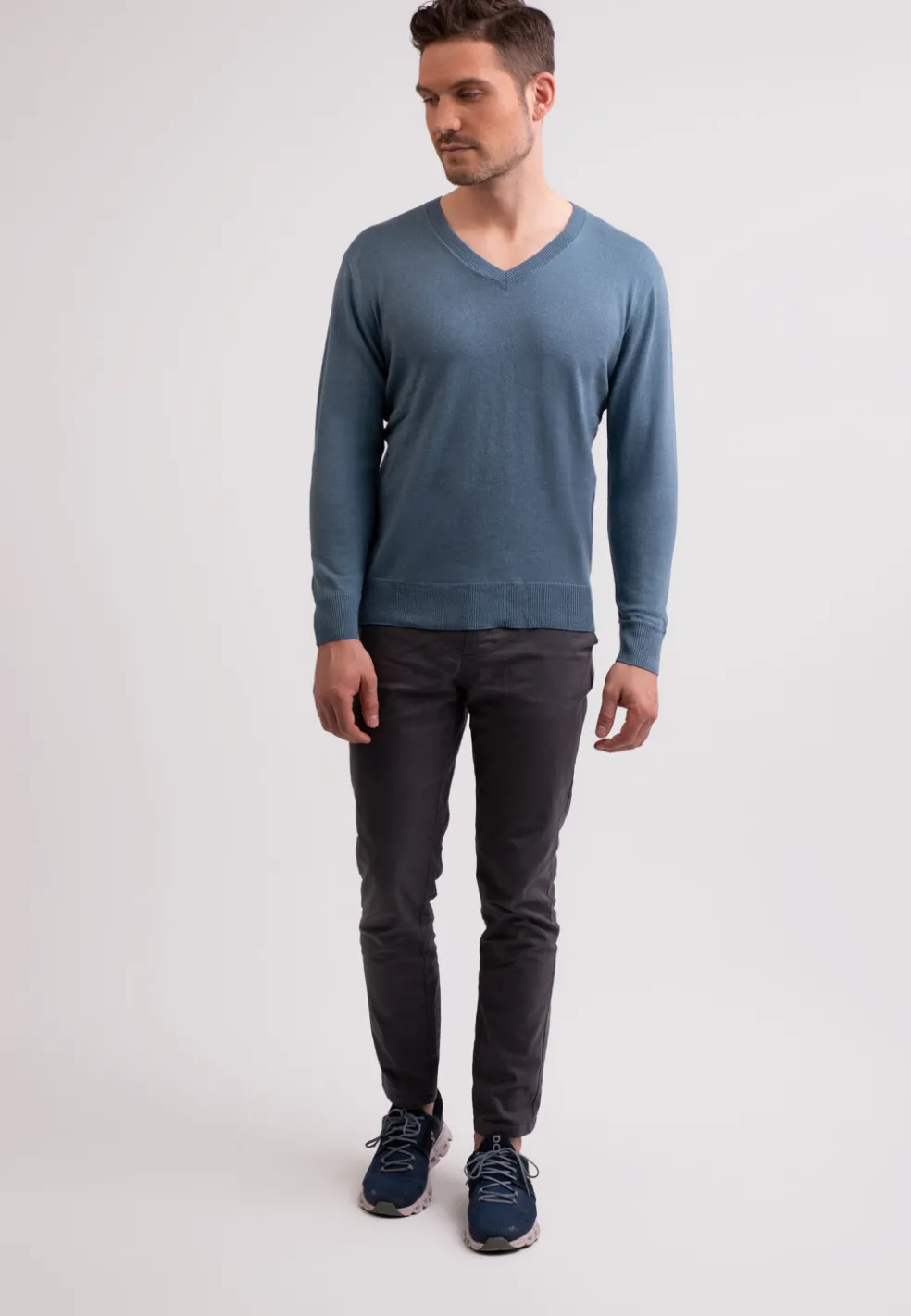 Seide Kaschmir V-Ausschnitt Pullover seehaus grün