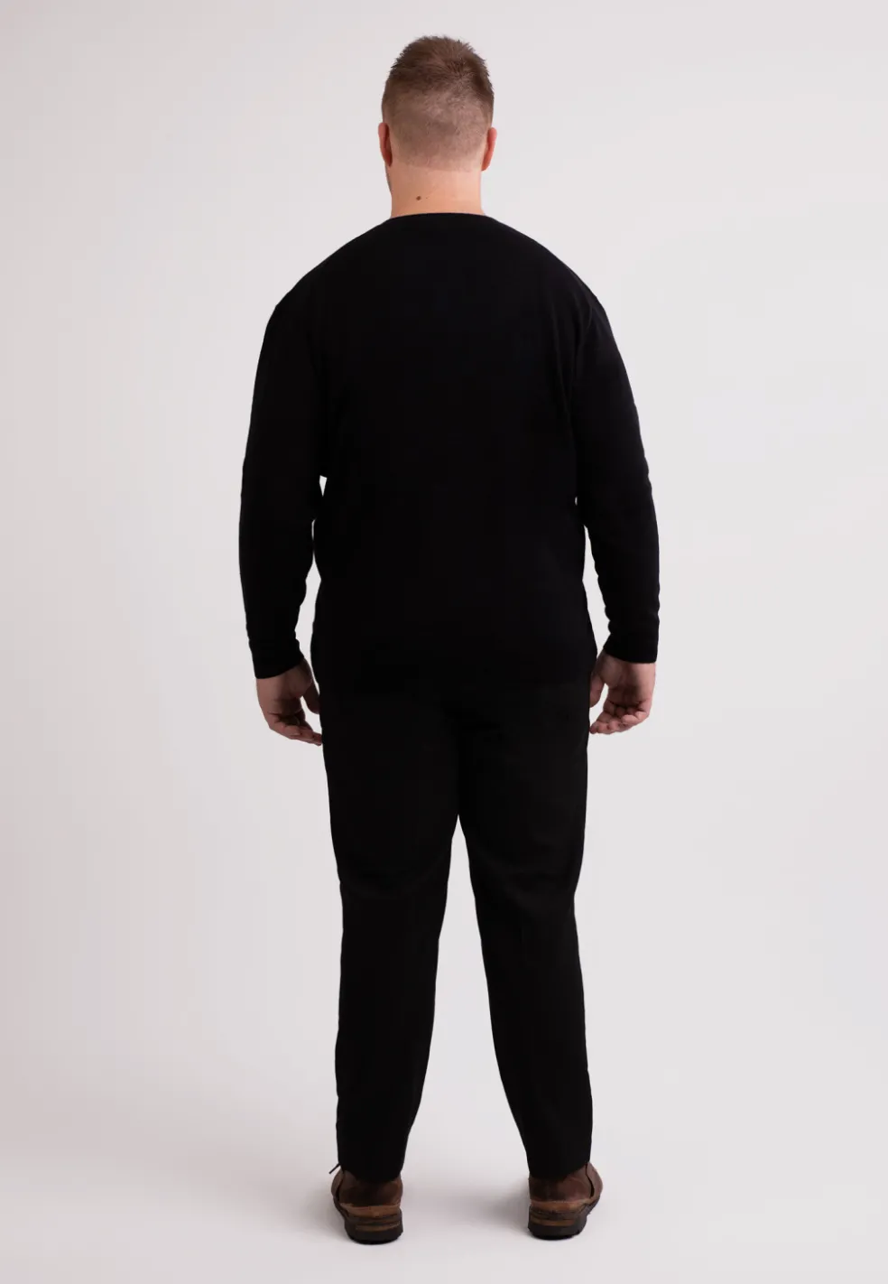 Seide Kaschmir V-Ausschnitt Pullover schwarz