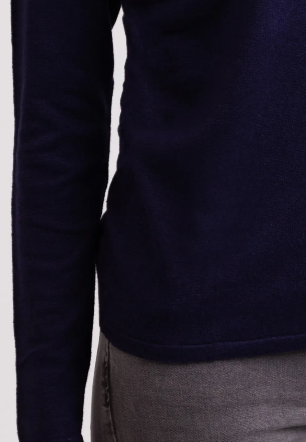 Seide Kaschmir V-Ausschnitt Pullover marine blau