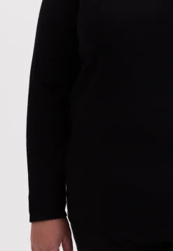 Seide Kaschmir V-Ausschnitt Pullover schwarz