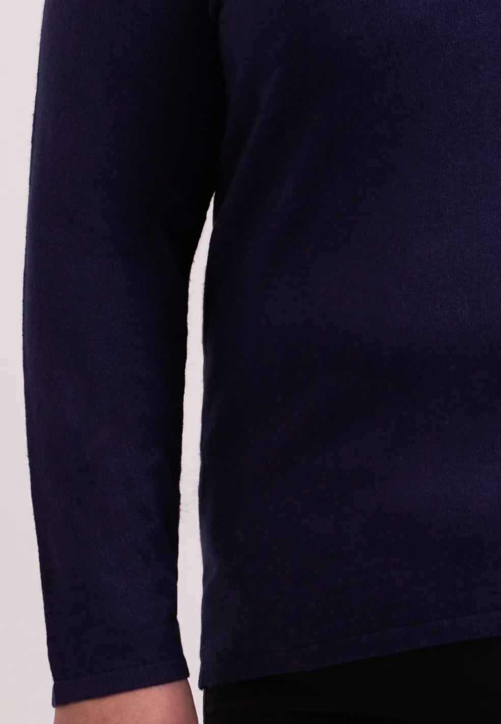 Seide Kaschmir V-Ausschnitt Pullover marine blau