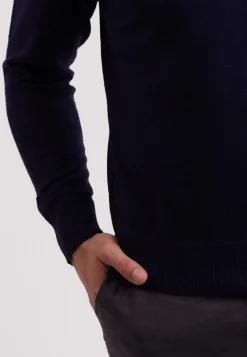 Seide Kaschmir V-Ausschnitt Pullover marine blau