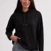 Wolle Kaschmir Kapuzenpullover Hoodie dunkel anthrazit