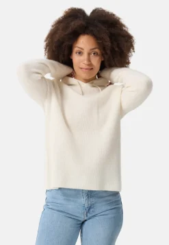 Wolle Kaschmir Kapuzenpullover Hoodie weiss