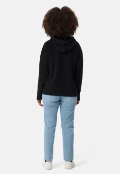 Wolle Kaschmir Kapuzenpullover Hoodie schwarz