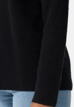 Wolle Kaschmir Kapuzenpullover Hoodie schwarz