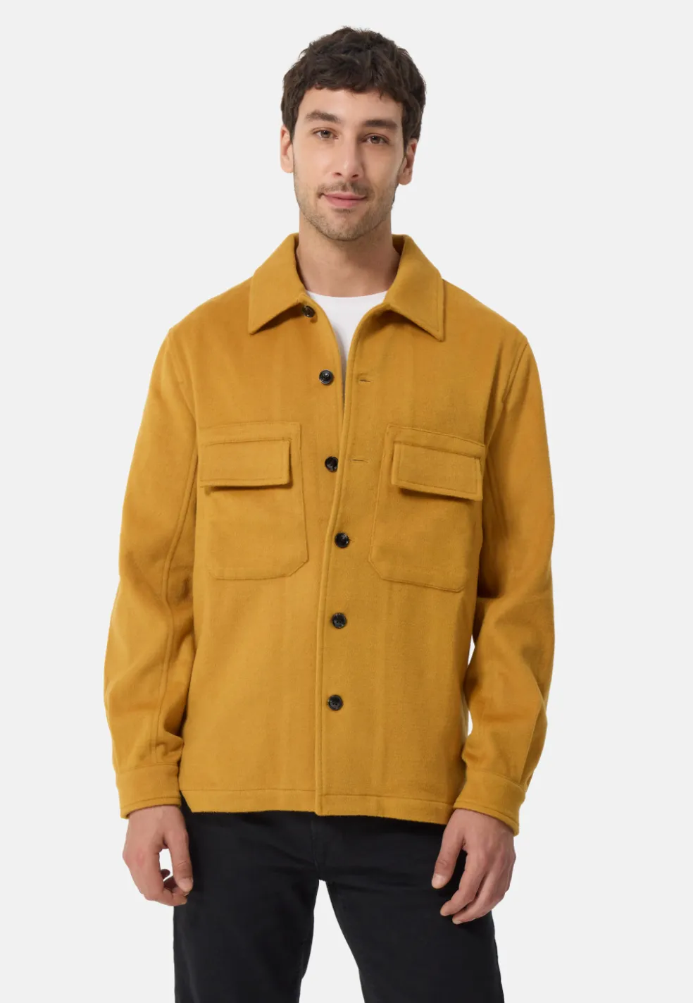Wolle Kaschmir Overshirt Hemd camel