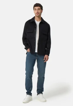 Wolle Kaschmir Overshirt Hemd schwarz