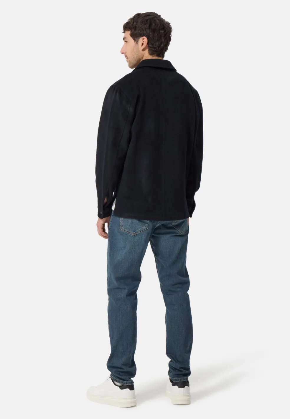 Wolle Kaschmir Overshirt Hemd navy blau