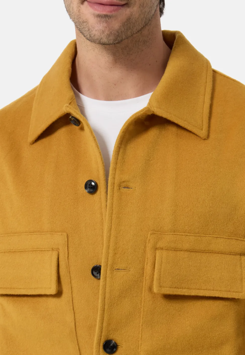 Wolle Kaschmir Overshirt Hemd camel