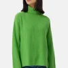 Wolle Kaschmir Oversize Style Rollkragen Pullover grün