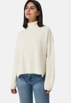 Wolle Kaschmir Oversize Style Rollkragen Pullover weiss