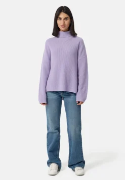 Wolle Kaschmir Oversize Style Rollkragen Pullover lavendel