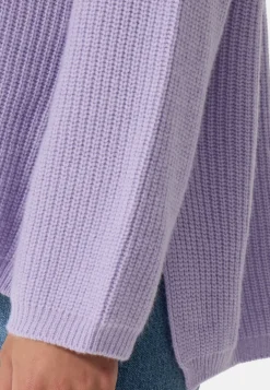 Wolle Kaschmir Oversize Style Rollkragen Pullover lavendel