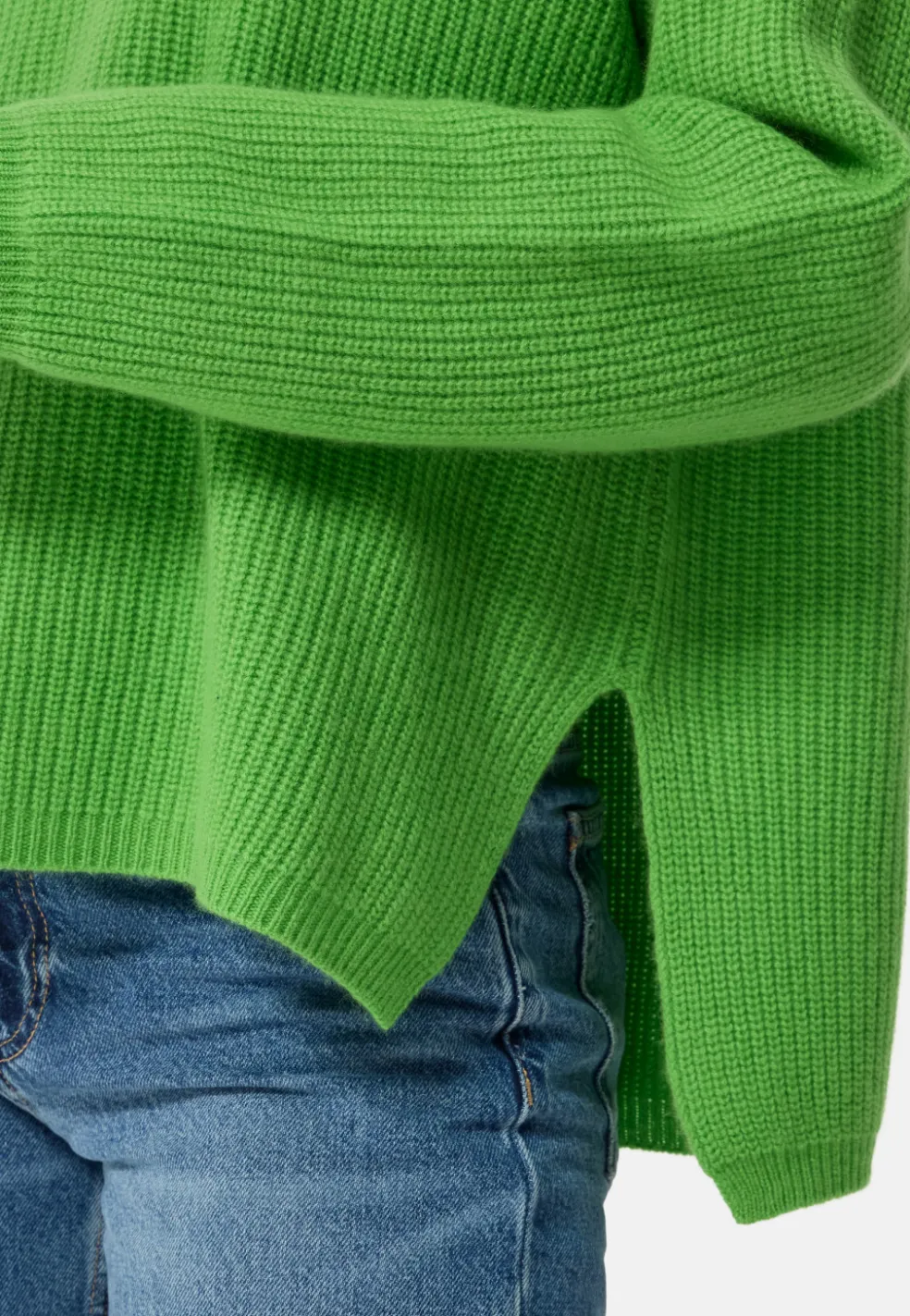 Wolle Kaschmir Oversize Style Rollkragen Pullover grün