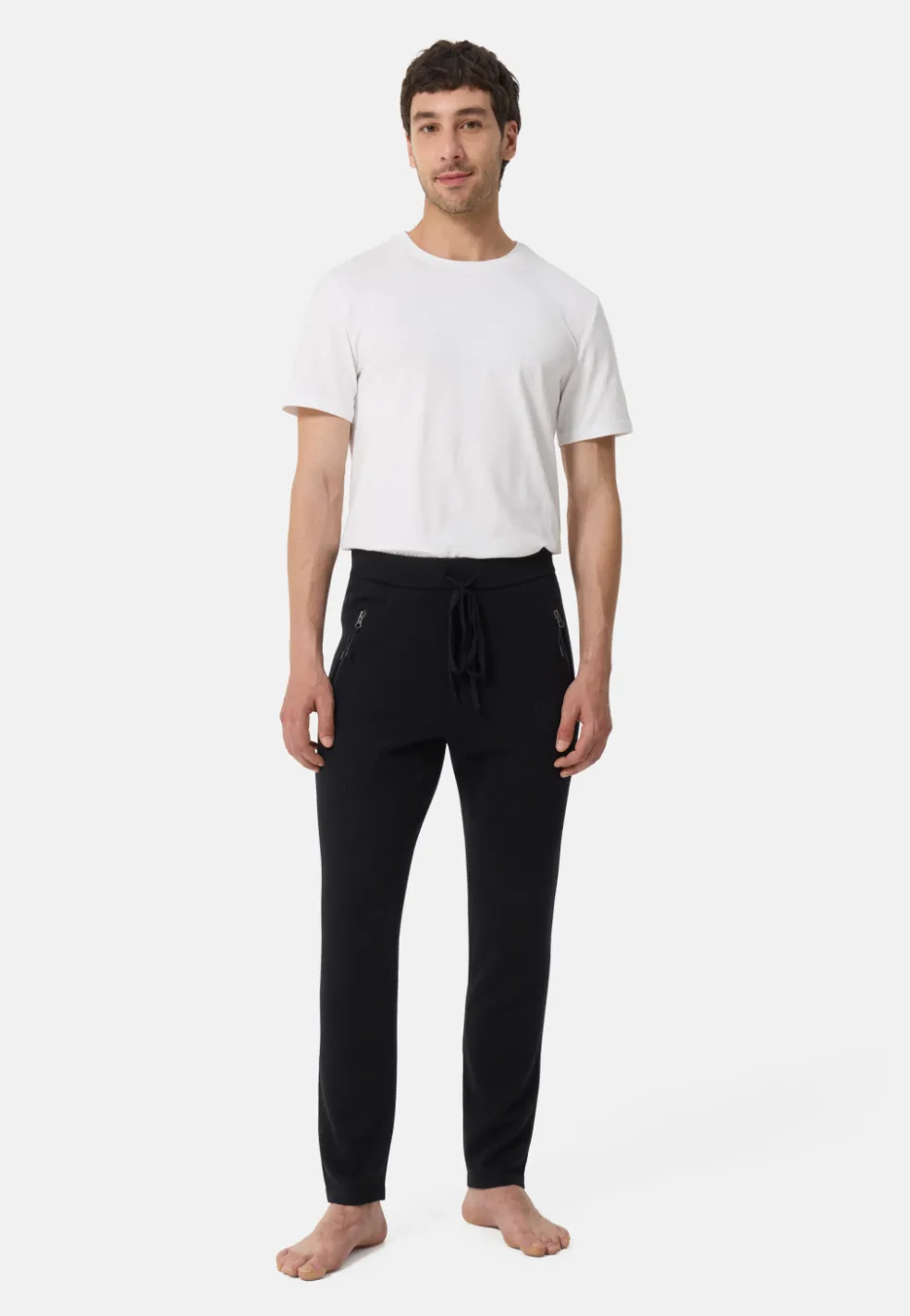 Wolle Kaschmir Trainerhose Unisex schwarz