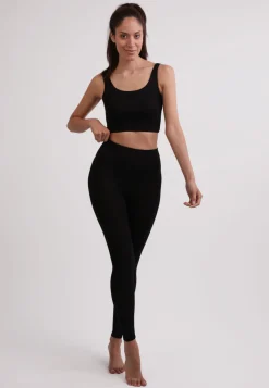 Yoga Aktivity-Top aus recyceltem Polyester schwarz