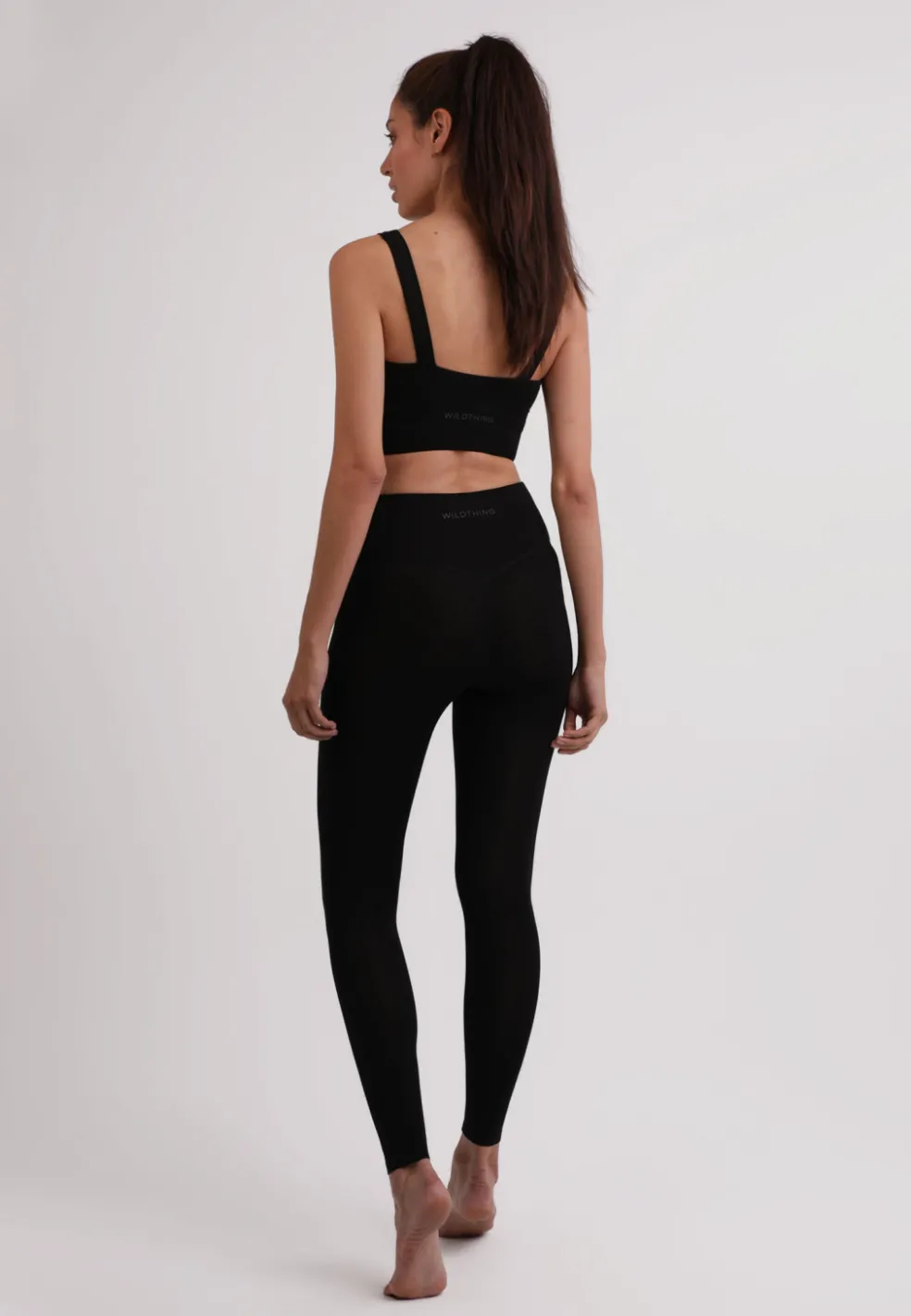 Yoga Aktivity-Top aus recyceltem Polyester schwarz