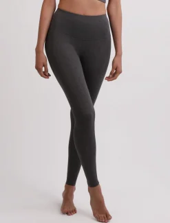 Yoga Leggins aus Bambus mit hohem Bund grau meliert