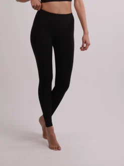 Yoga Leggins aus Bambus mit hohem Bund schwarz