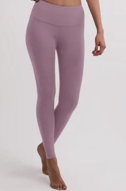 Yoga Leggins aus recyceltem Polyester und hohem Bund orchid purple