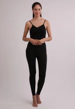 Yoga Top mit gekreuztem Rücken in Bambus schwarz