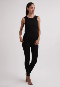 Yoga T-Shirt ärmellos aus Bambus schwarz
