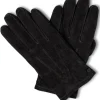 Ziegen Wildlederhandschuhe mit Kaschmirfutter schwarz