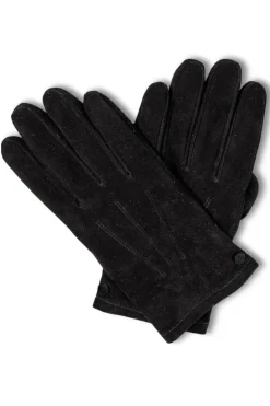 Ziegen Wildlederhandschuhe mit Kaschmirfutter schwarz