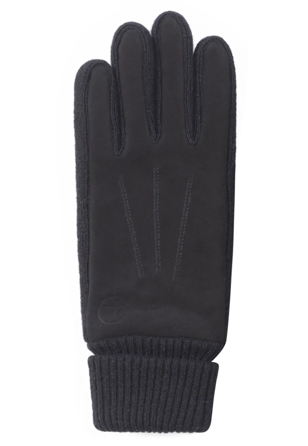 Ziegen Wildlederhandschuhe mit Kaschmirfutter und Stulpen touchscreen schwarz