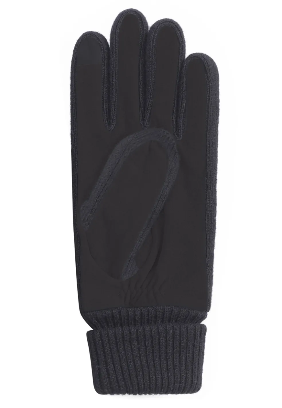Ziegen Wildlederhandschuhe mit Kaschmirfutter und Stulpen touchscreen schwarz