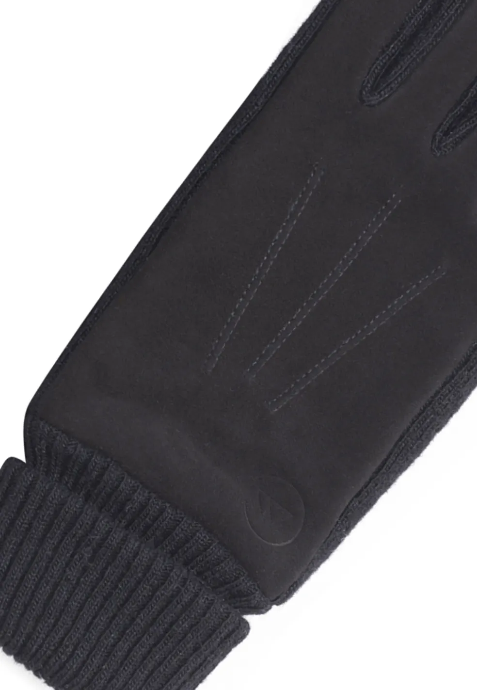 Ziegen Wildlederhandschuhe mit Kaschmirfutter und Stulpen touchscreen schwarz